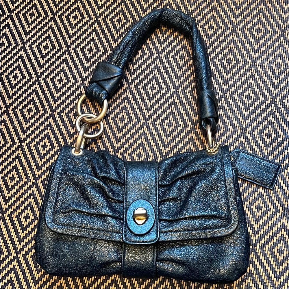 Vintage Y2K Coach Parker baguette bag 13409 black with rose gold hardware